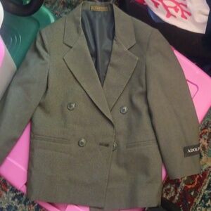 Gray Adolfo double-breasted suit coat